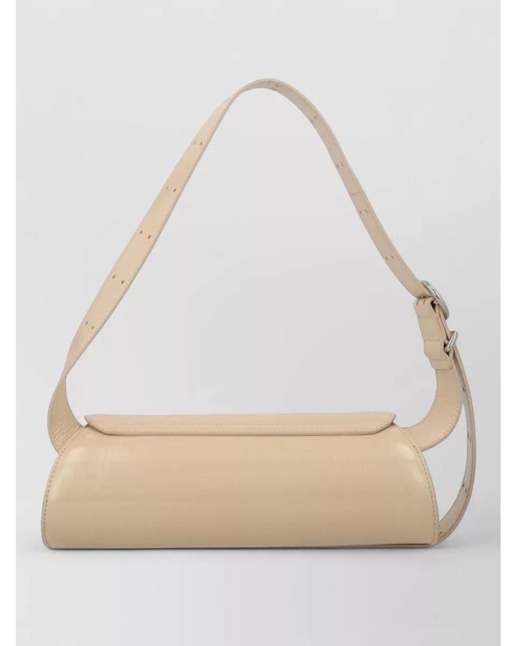 Jil Sander Natural Cannolo Small Leather Shoulder Bag
