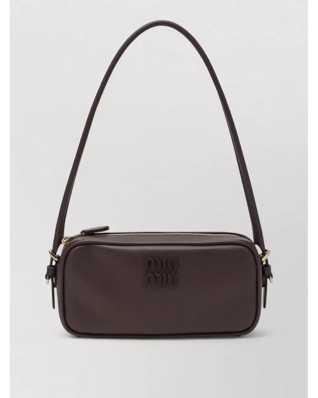 Miu Miu Gray Leather Shoulder Bag