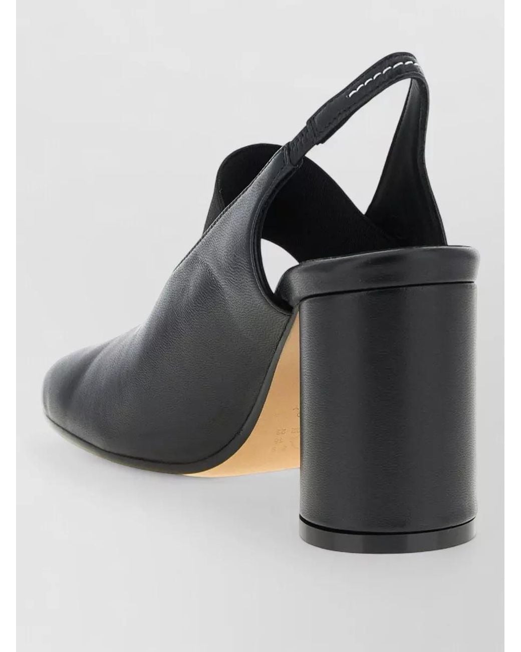 MM6 by Maison Margiela Black Leather Slingback Pumps