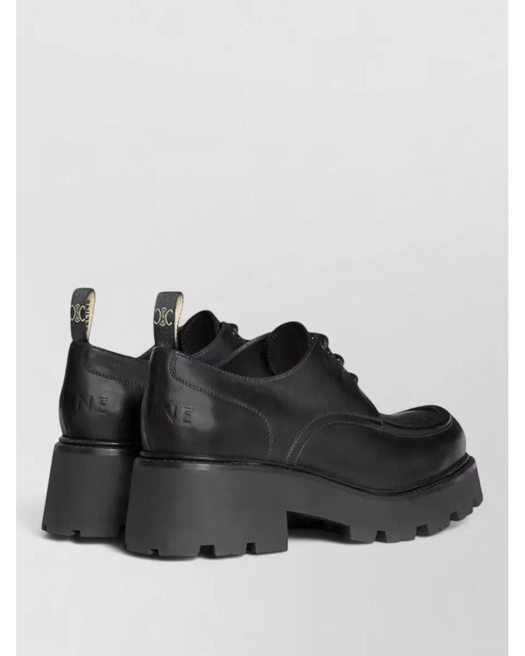 Céline Black Derby Triomphe Chunky Sole Pull Tab