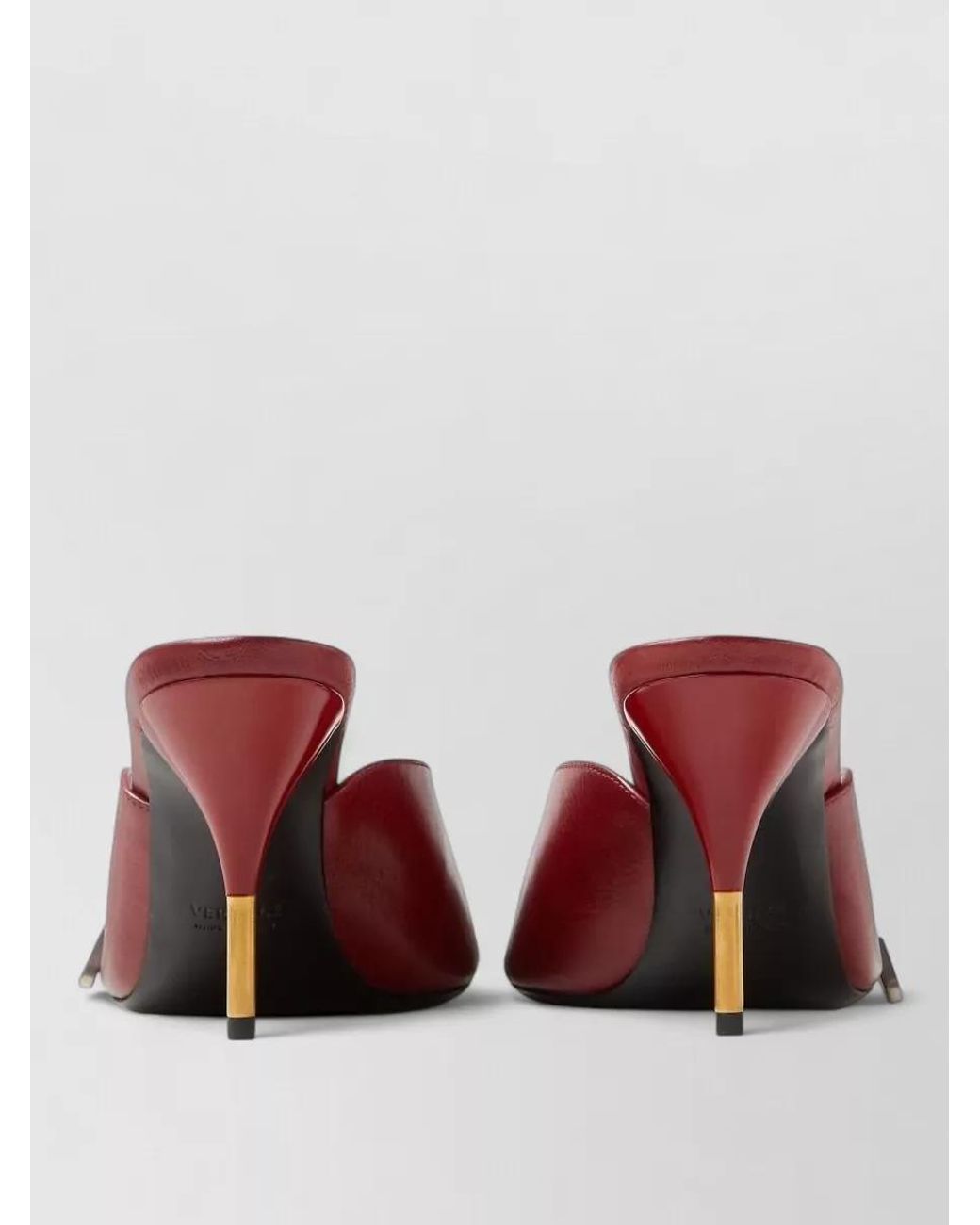 Versace Red Leather Mules