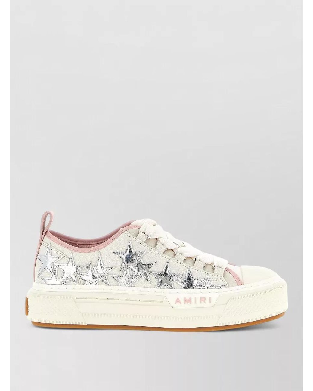 Amiri White Leather Metallic Stars Low-Top Sneakers