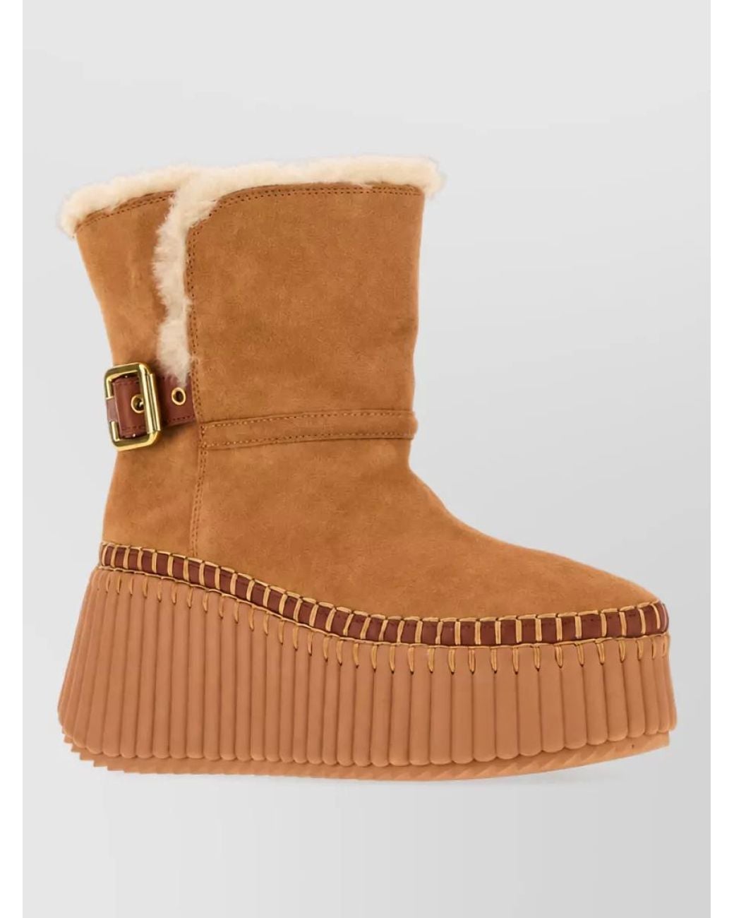 Chloé Brown Leather Ankle Boots
