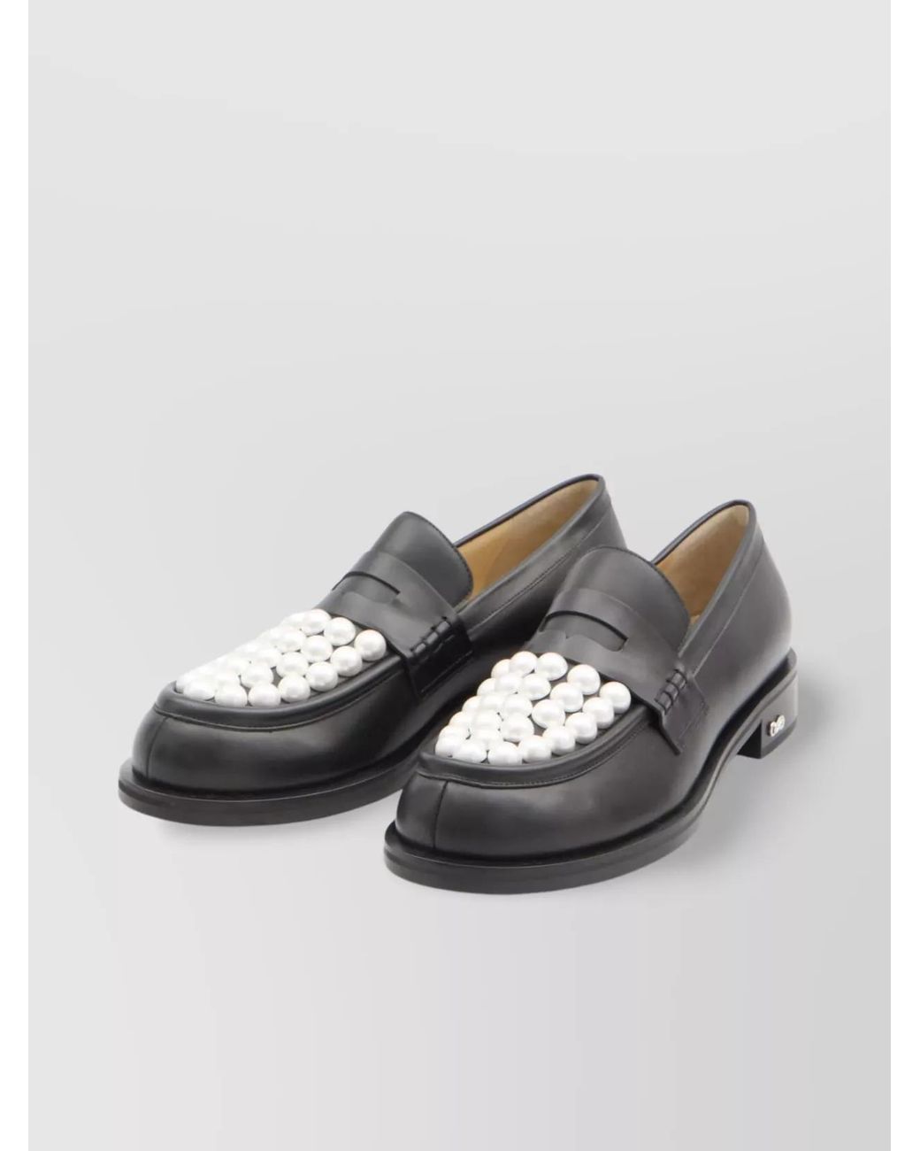 Mach & Mach Metallic Leather Embellished Loafers
