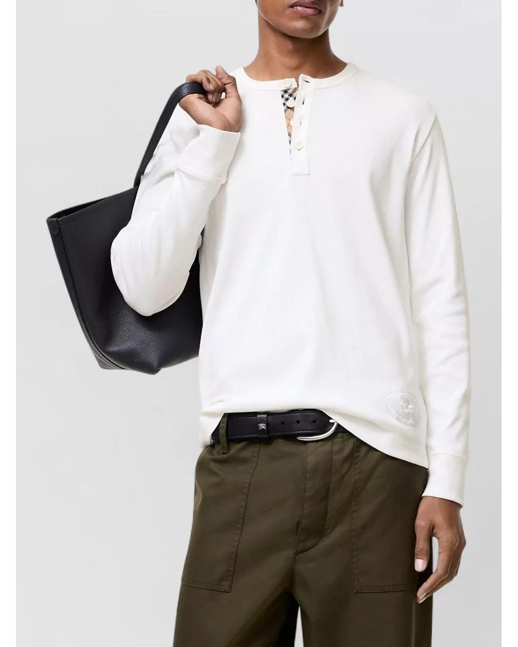 Burberry Natural Cotton Slim-Fit Long-Sleeve T-Shirt for men