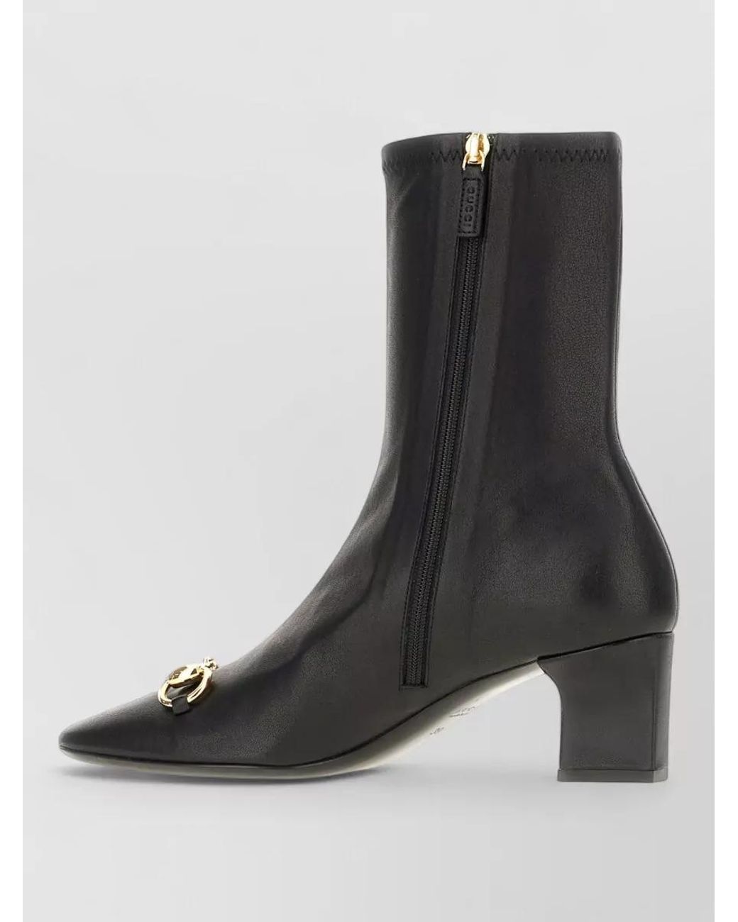 Gucci Black Leather Ankle Boots