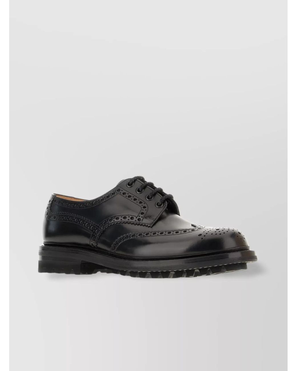 Church's Black Leather Brogue Derby Shoes for men