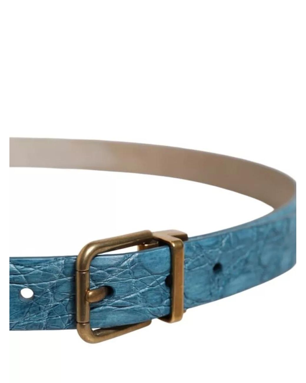 Dolce & Gabbana Blue Caiman Leather Belt for men