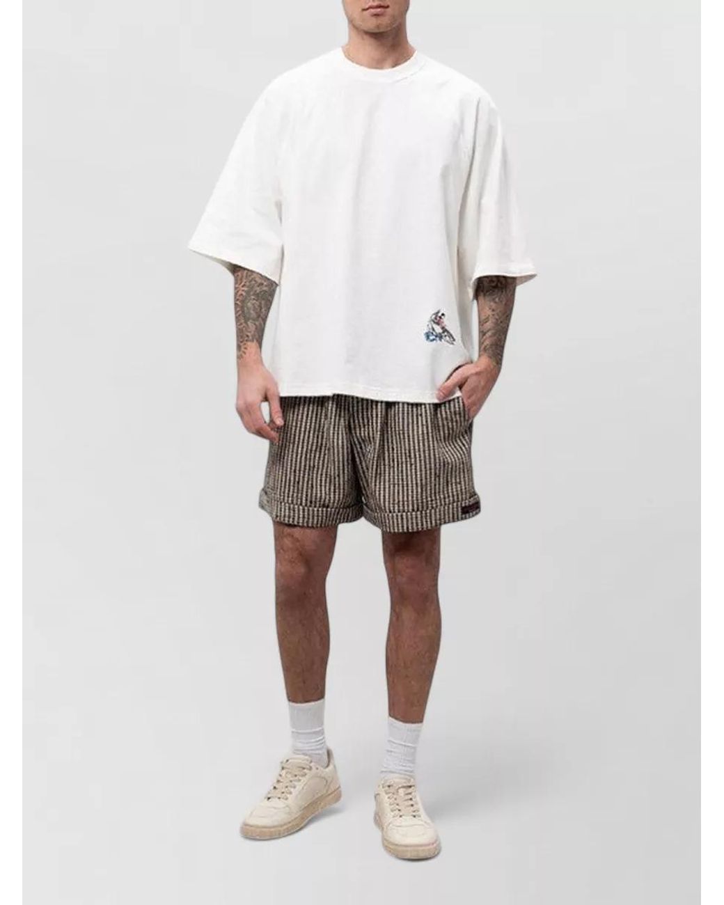 Bottega Veneta White Cotton Chino Shorts for men