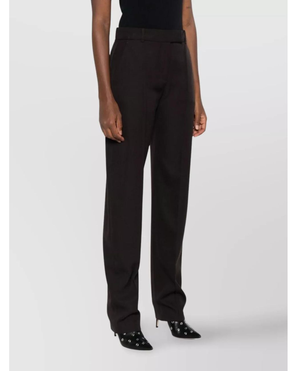 McQueen Black Wool Straight-Leg Tailored Trousers