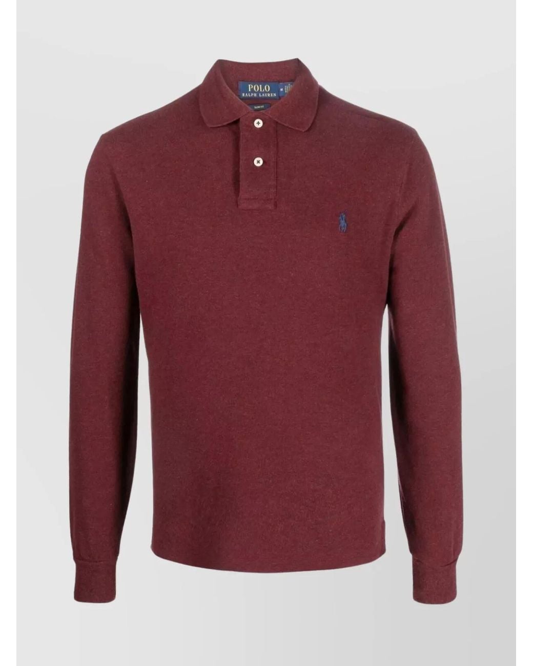Polo Ralph Lauren Red Long-Sleeve Knit Polo Shirt for men