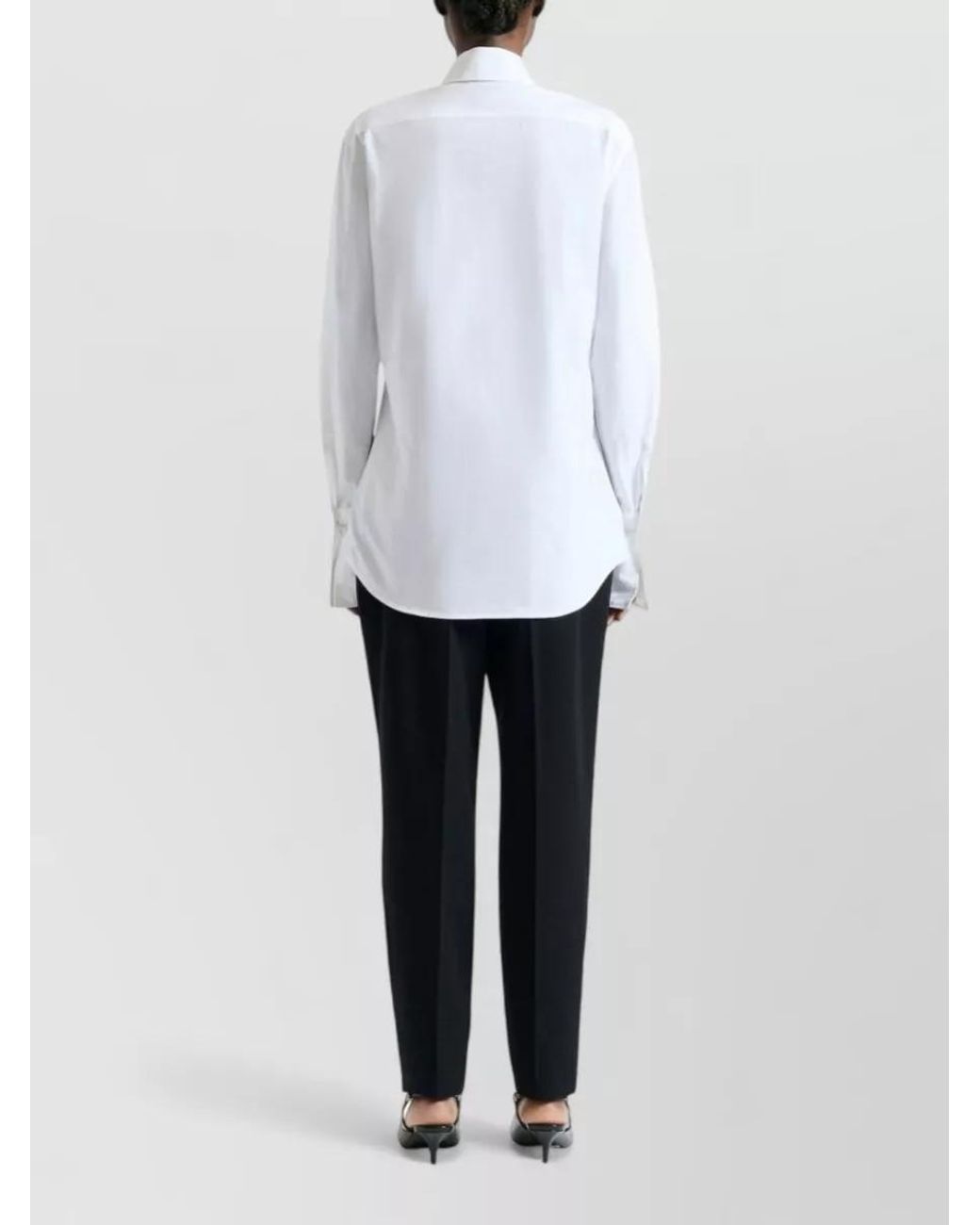 Balmain White Cotton Poplin Straight-Fit Long-Sleeve Shirt