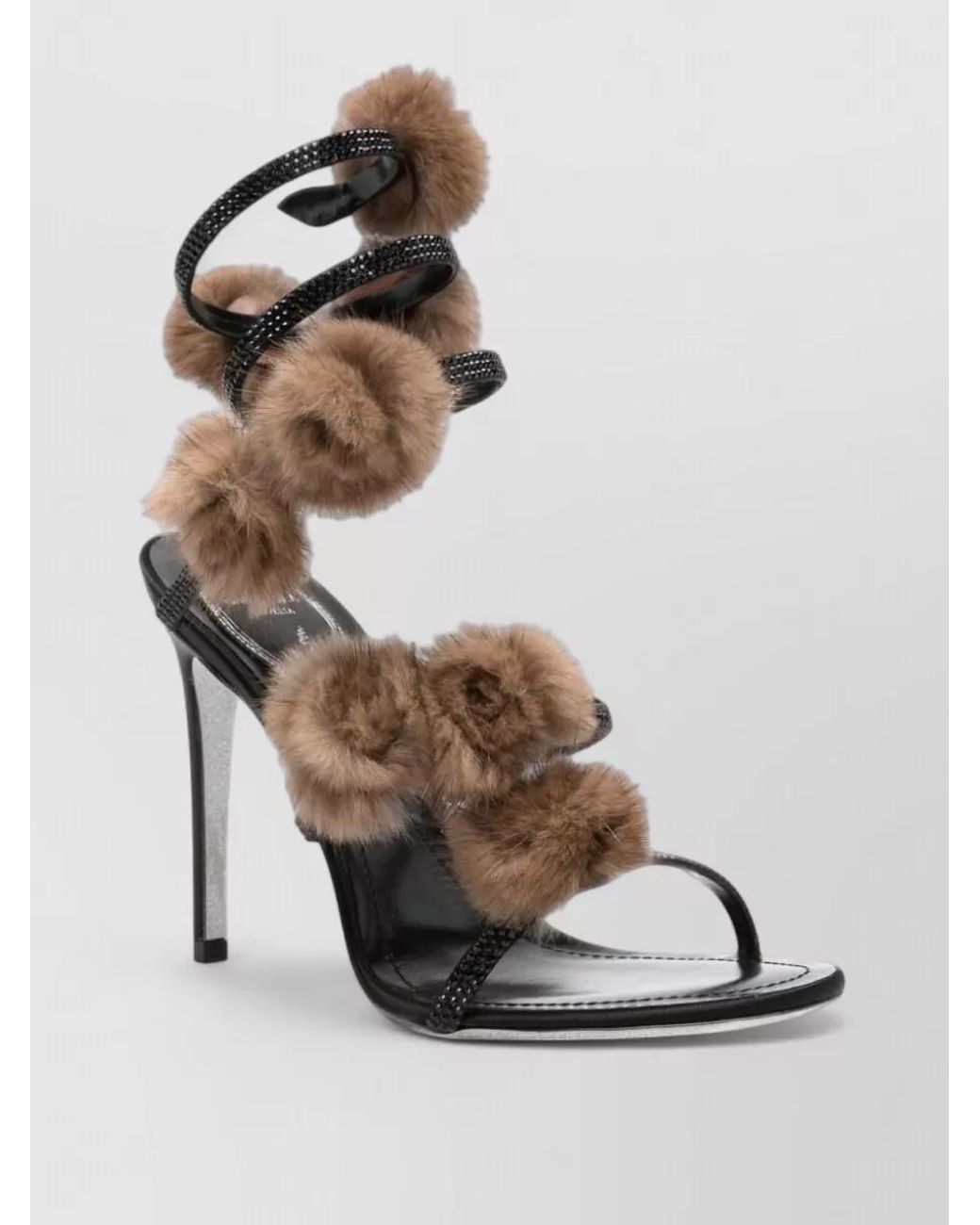 Rene Caovilla Multicolor Leather Crystal-Embellished Sandals