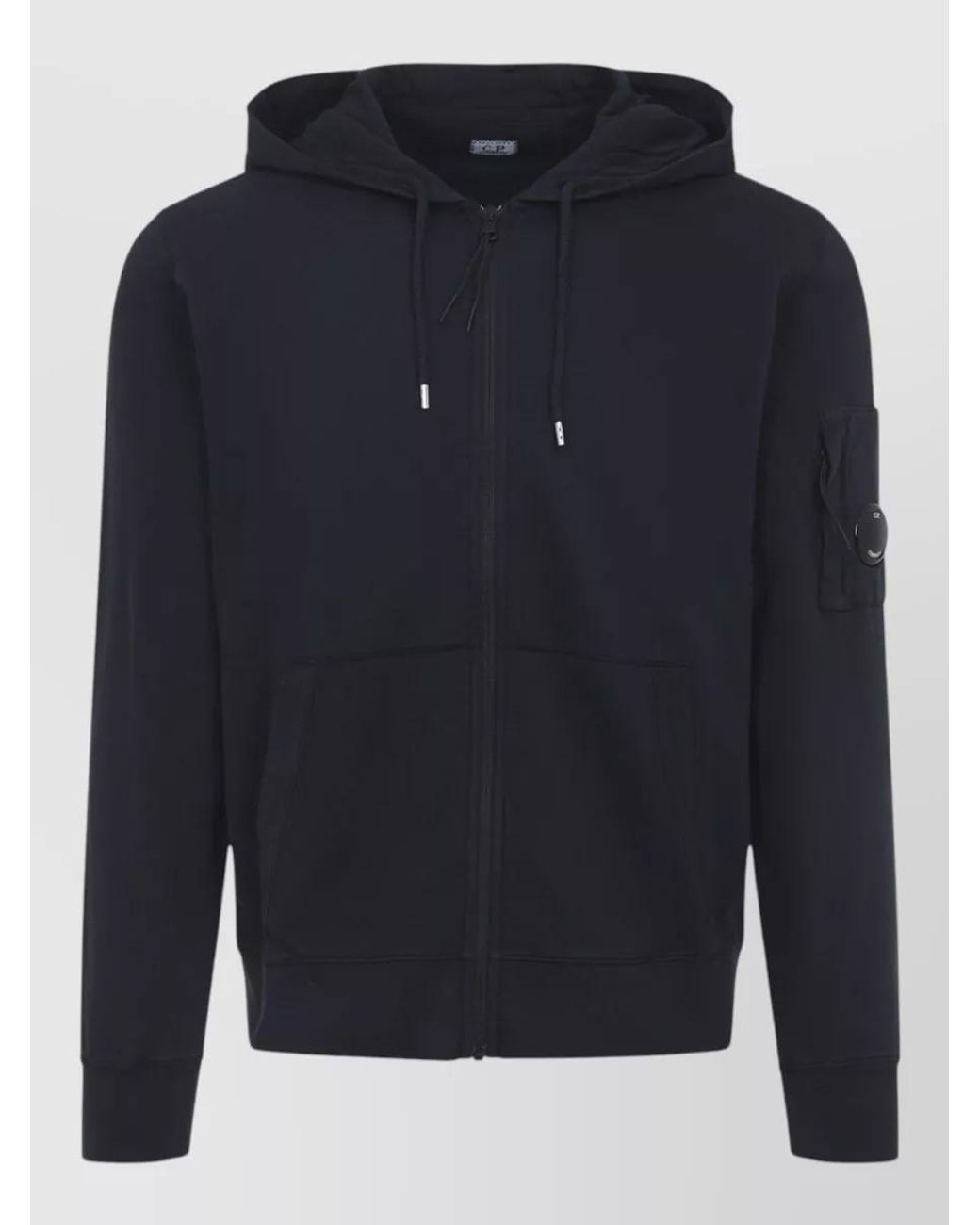 C P Company Blue Cotton Zip-Up Hooded Jacket for men