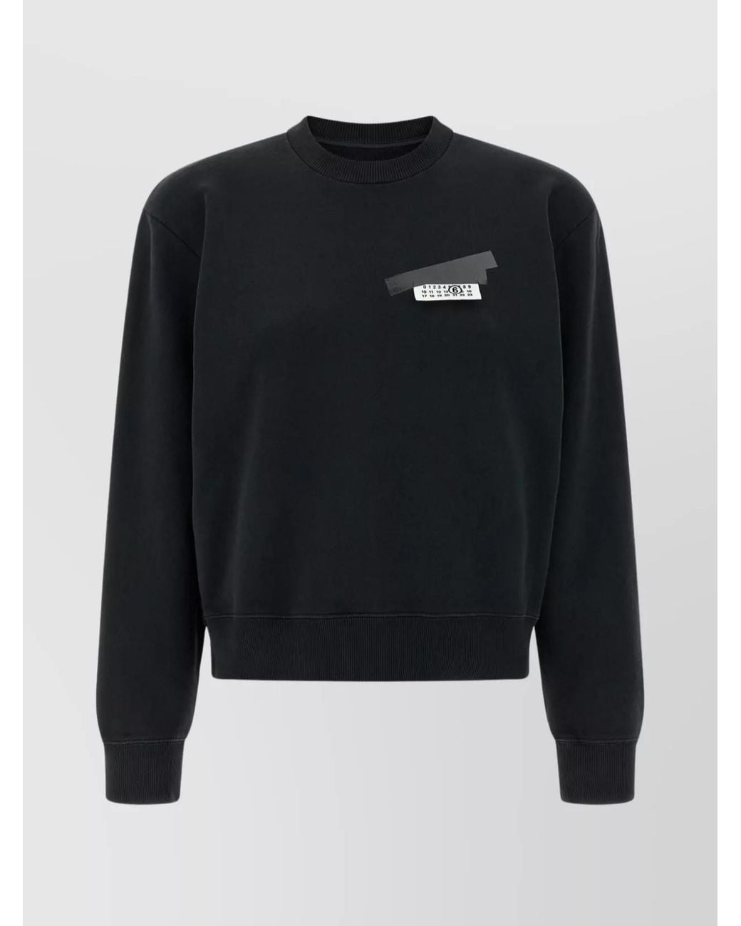 MM6 by Maison Margiela Black Cotton Logo-Patch Sweatshirt