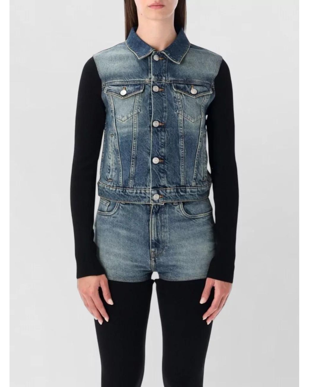 Coperni Blue Ribbed Denim Jacket