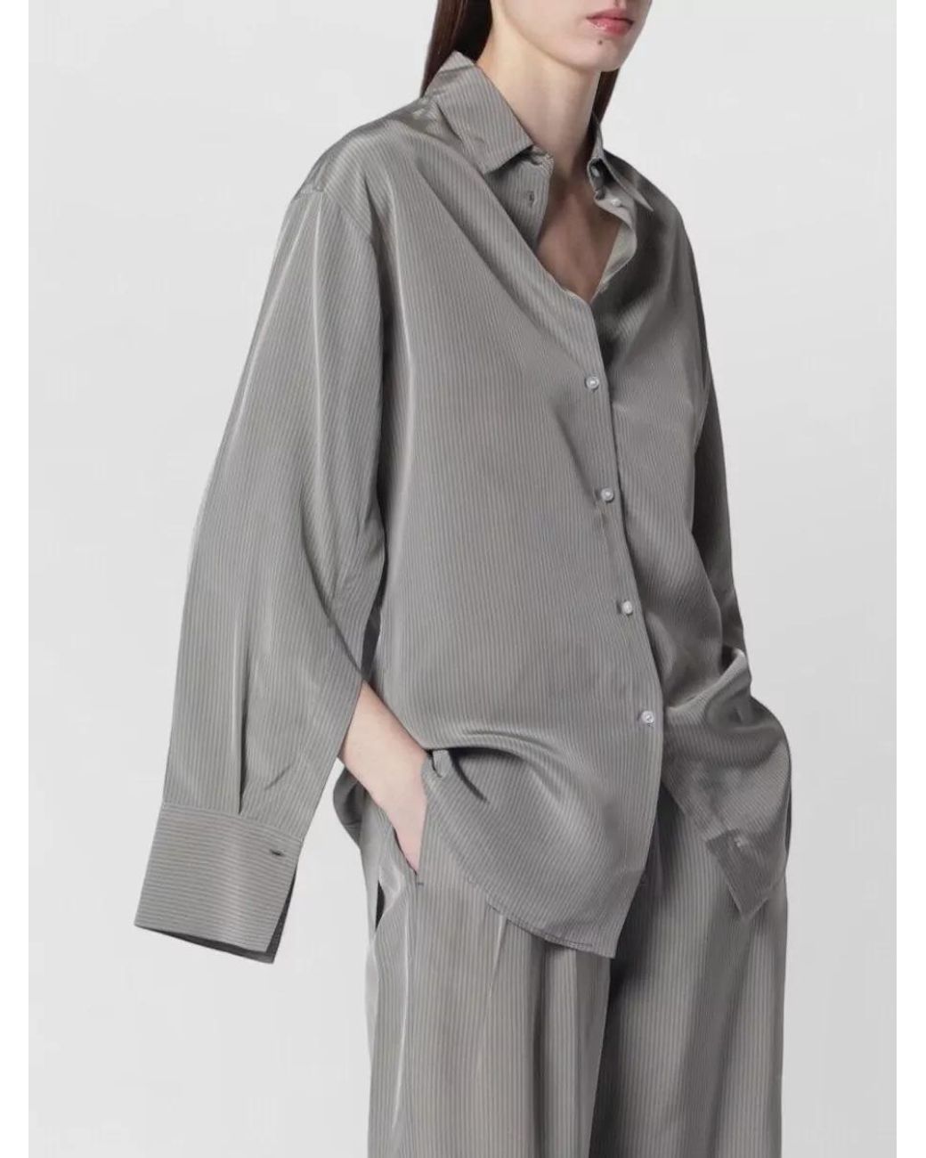 Rohe Gray Striped Oversized Shirt
