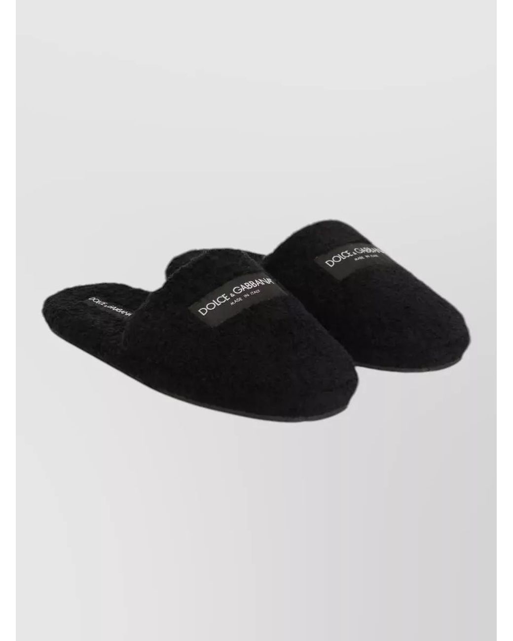 Dolce & Gabbana Black Terry Hotel Slippers for men
