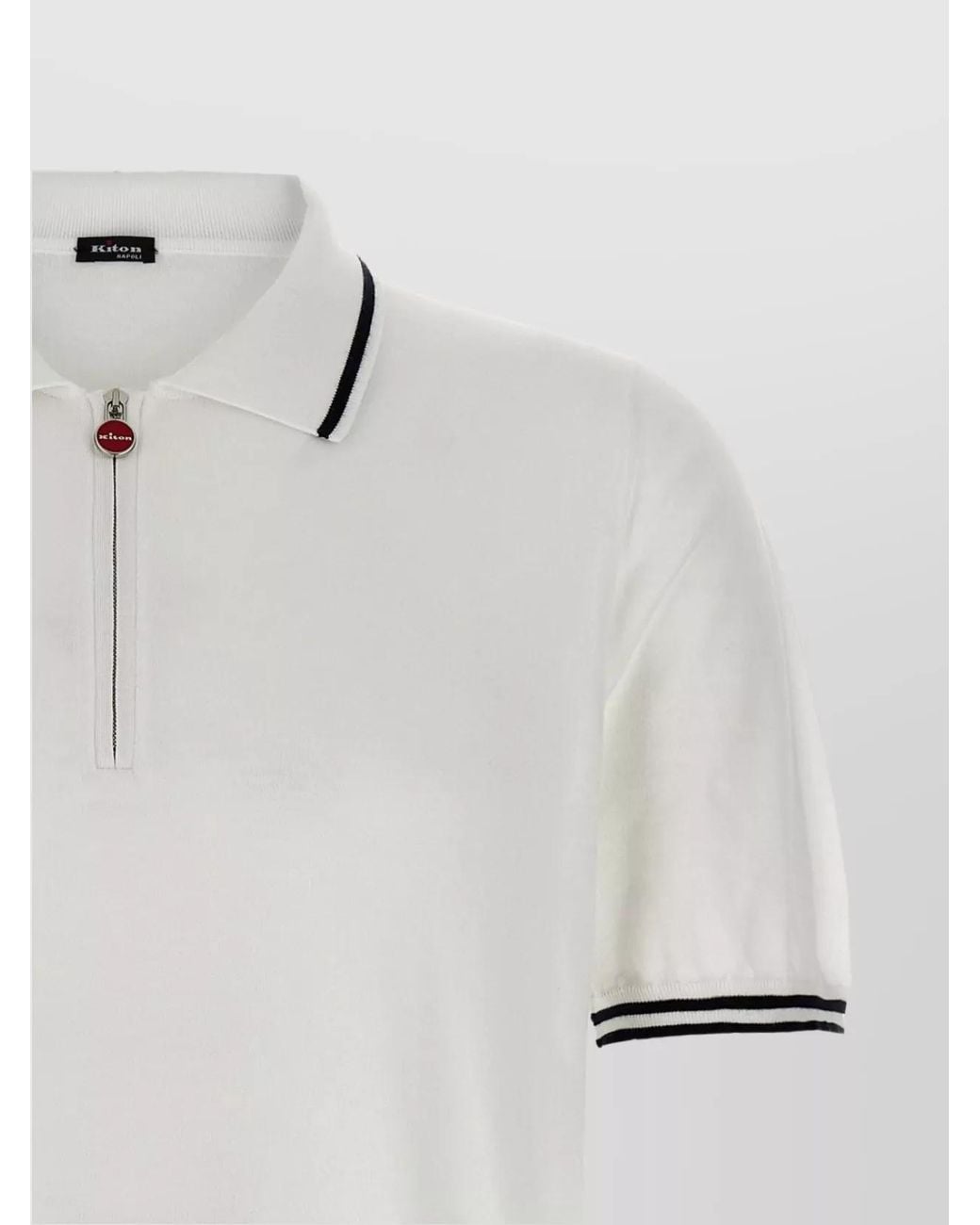 Kiton White Cotton Ciro Polo Shirt for men