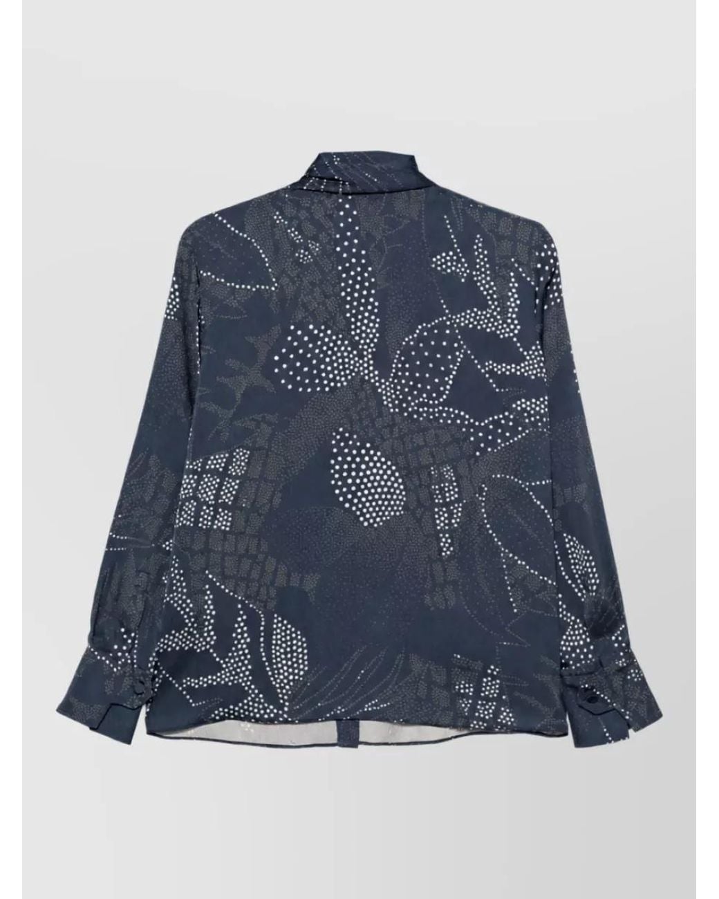 Emporio Armani Blue Printed Long-Sleeve Shirt