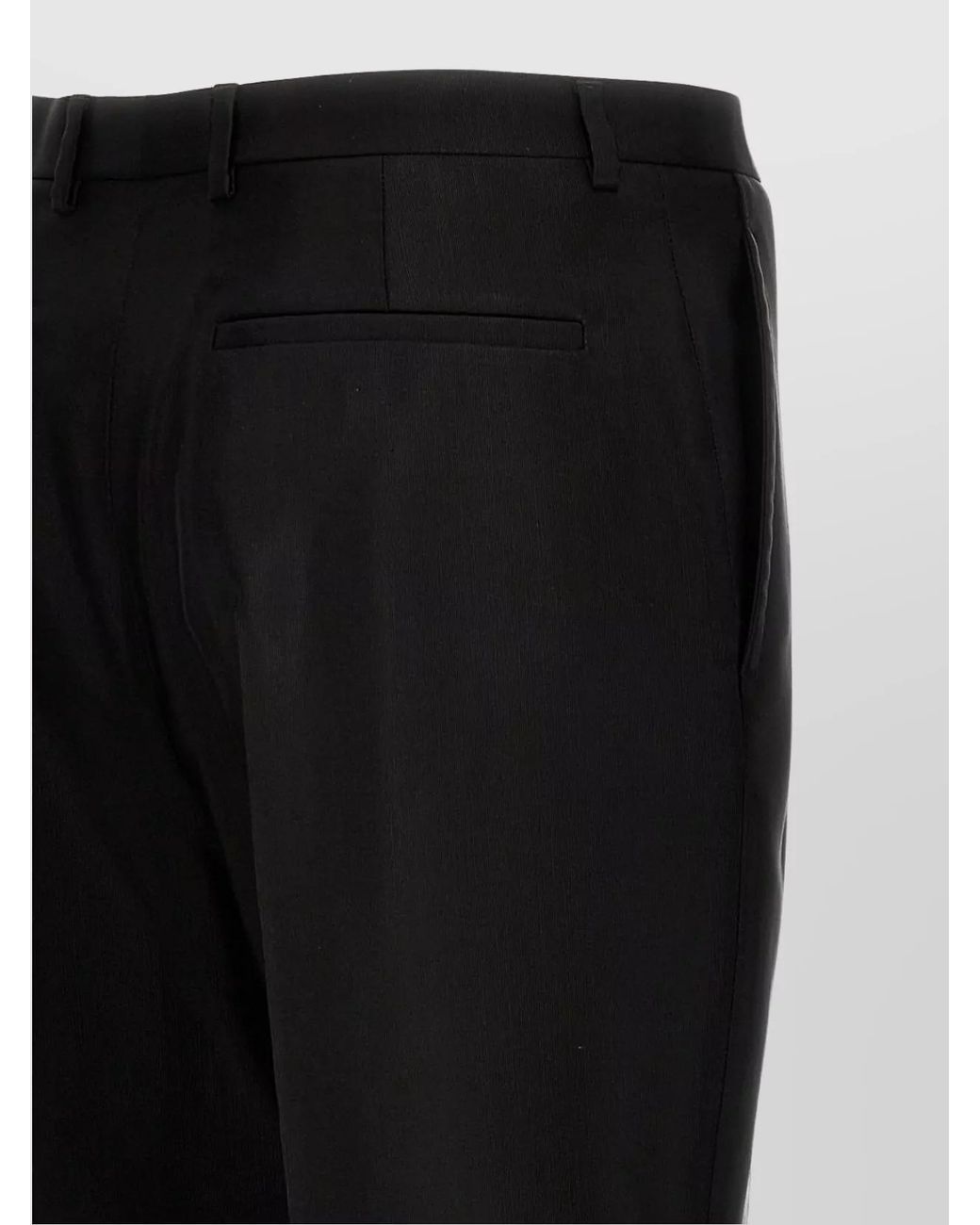 Saint Laurent Black High-Rise Straight-Leg Tailored Trousers for men