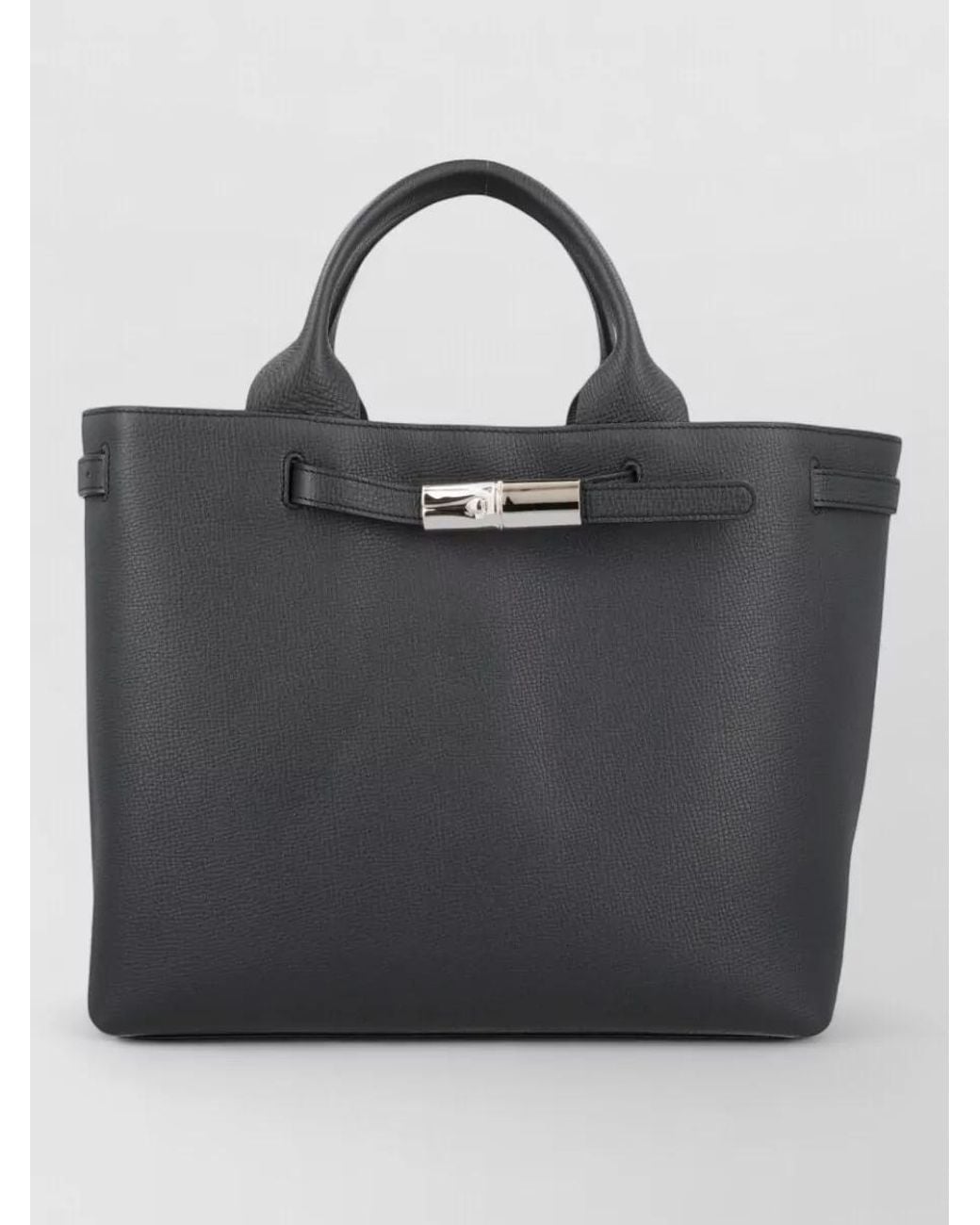 Longchamp Black Calf Leather Le Smart Large Tote Bag
