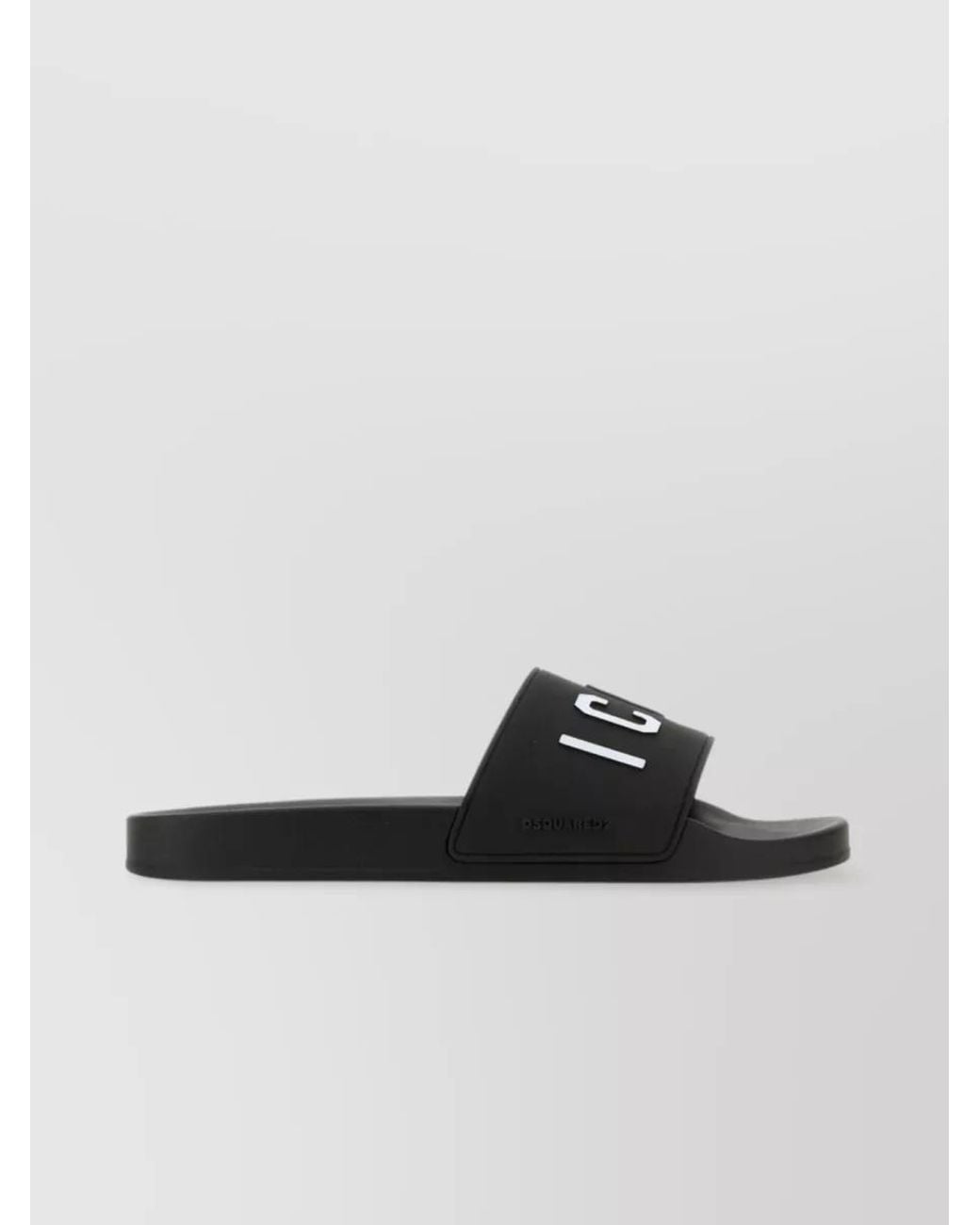 DSquared² Black Logo Pool Slides for men