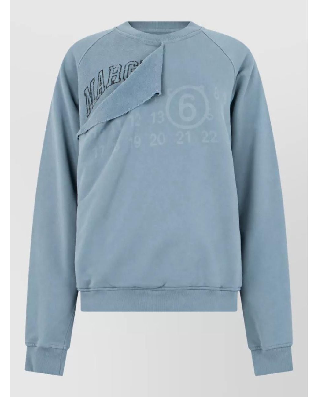 MM6 by Maison Margiela Blue Cotton Logo-Print Sweatshirt