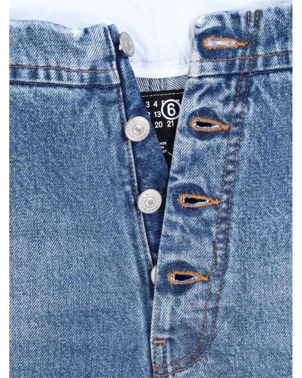 MM6 by Maison Margiela Blue Denim High-Rise Straight-Leg Jeans