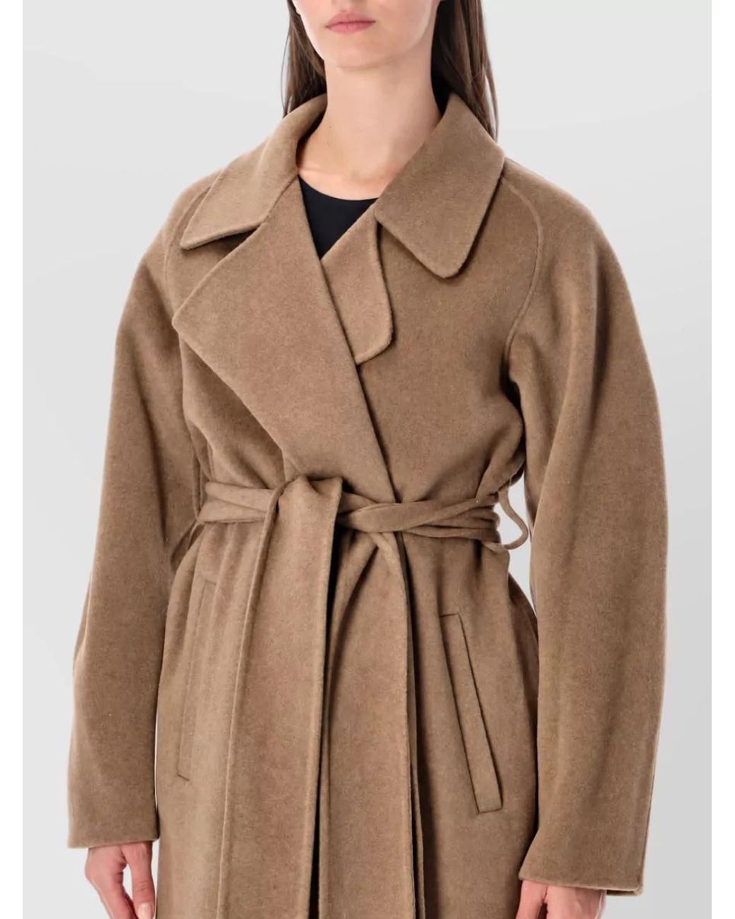 Soeur Natural Cashmere Wool Trench Coat