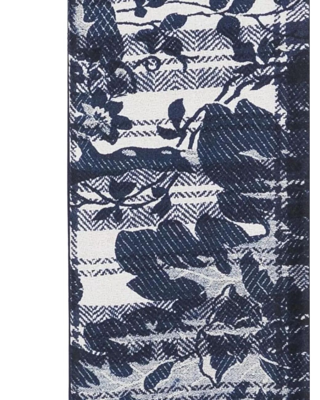 Pierre Louis Mascia Blue Silk Floral-Print Scarf
