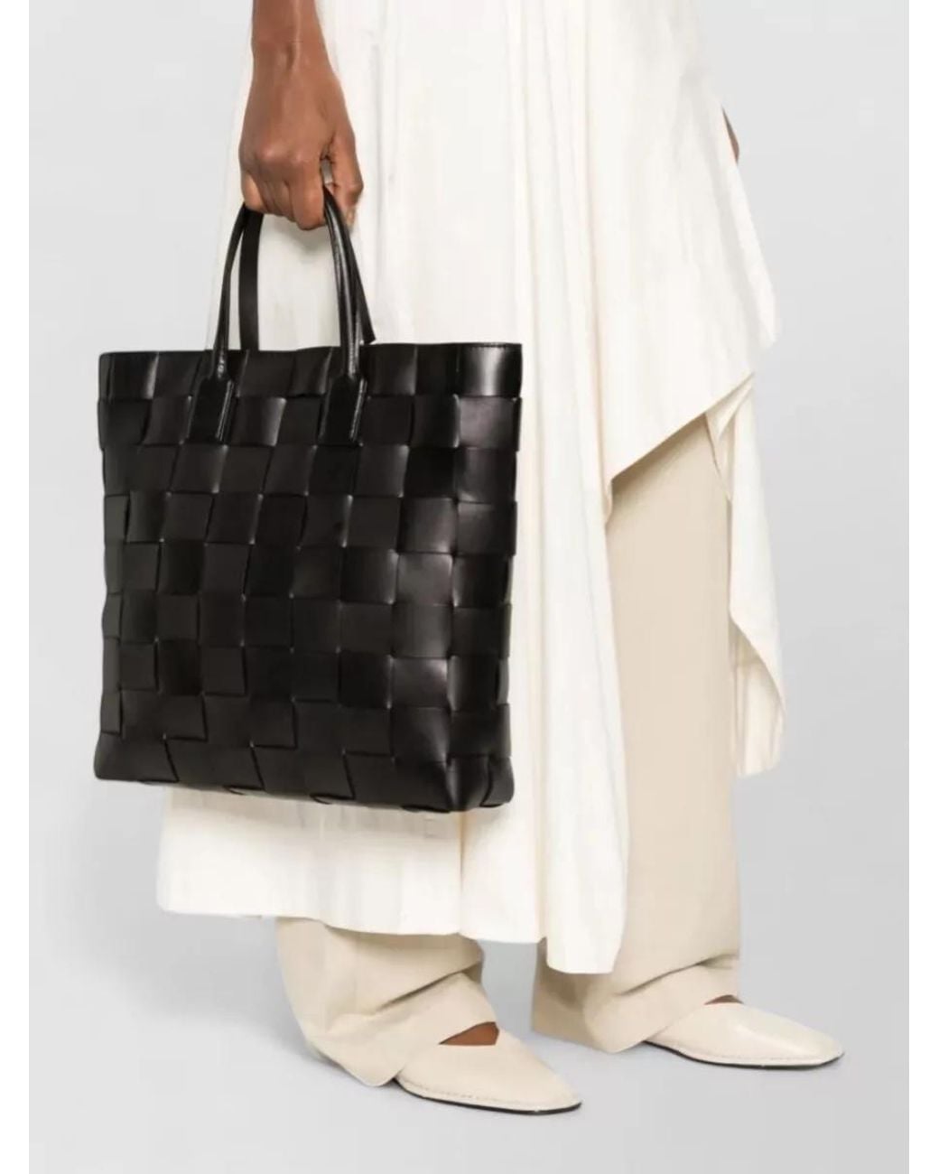 Dragon Diffusion Black Pino Leather Tote Bag