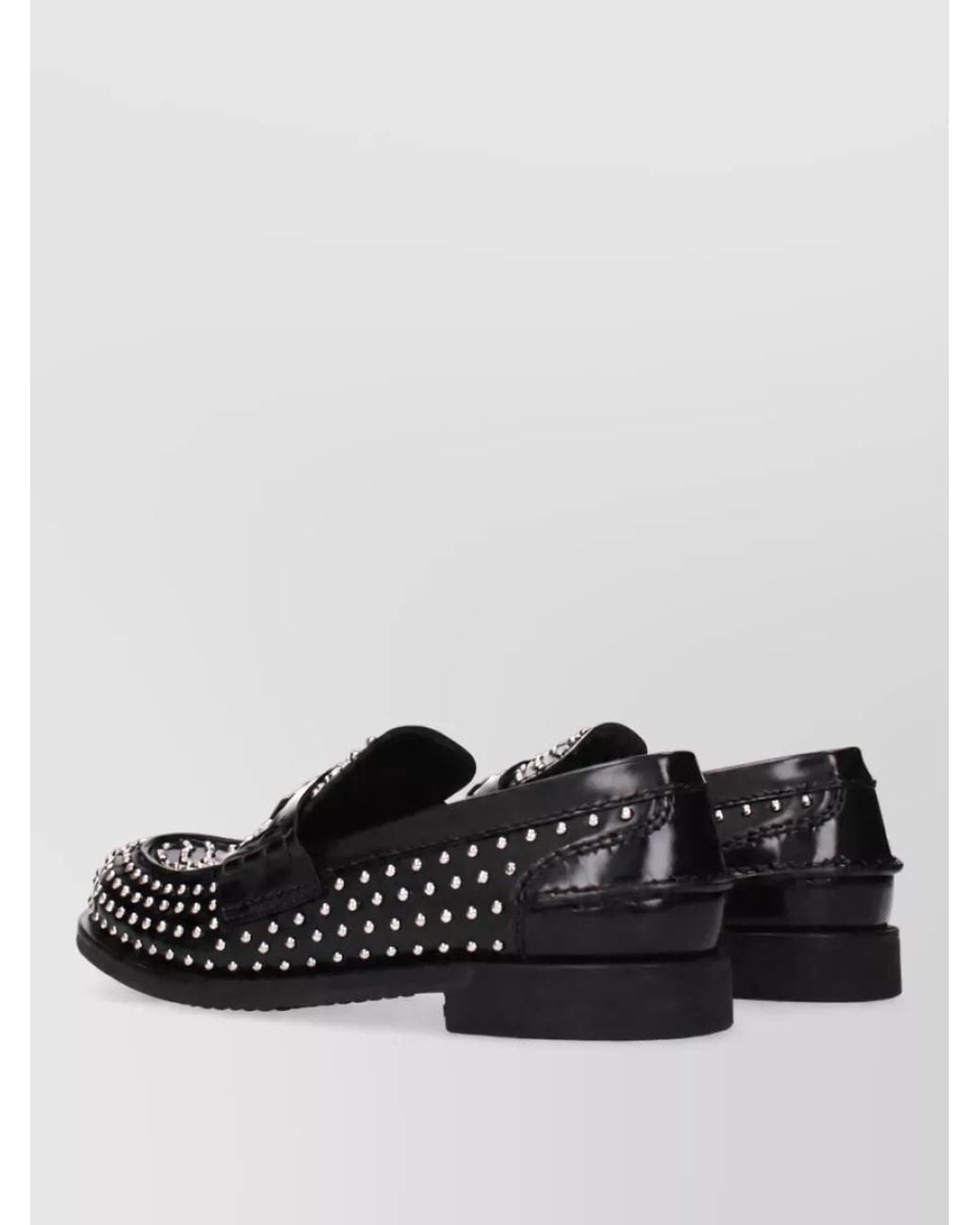Miu Miu Black Leather Slip-On Loafers