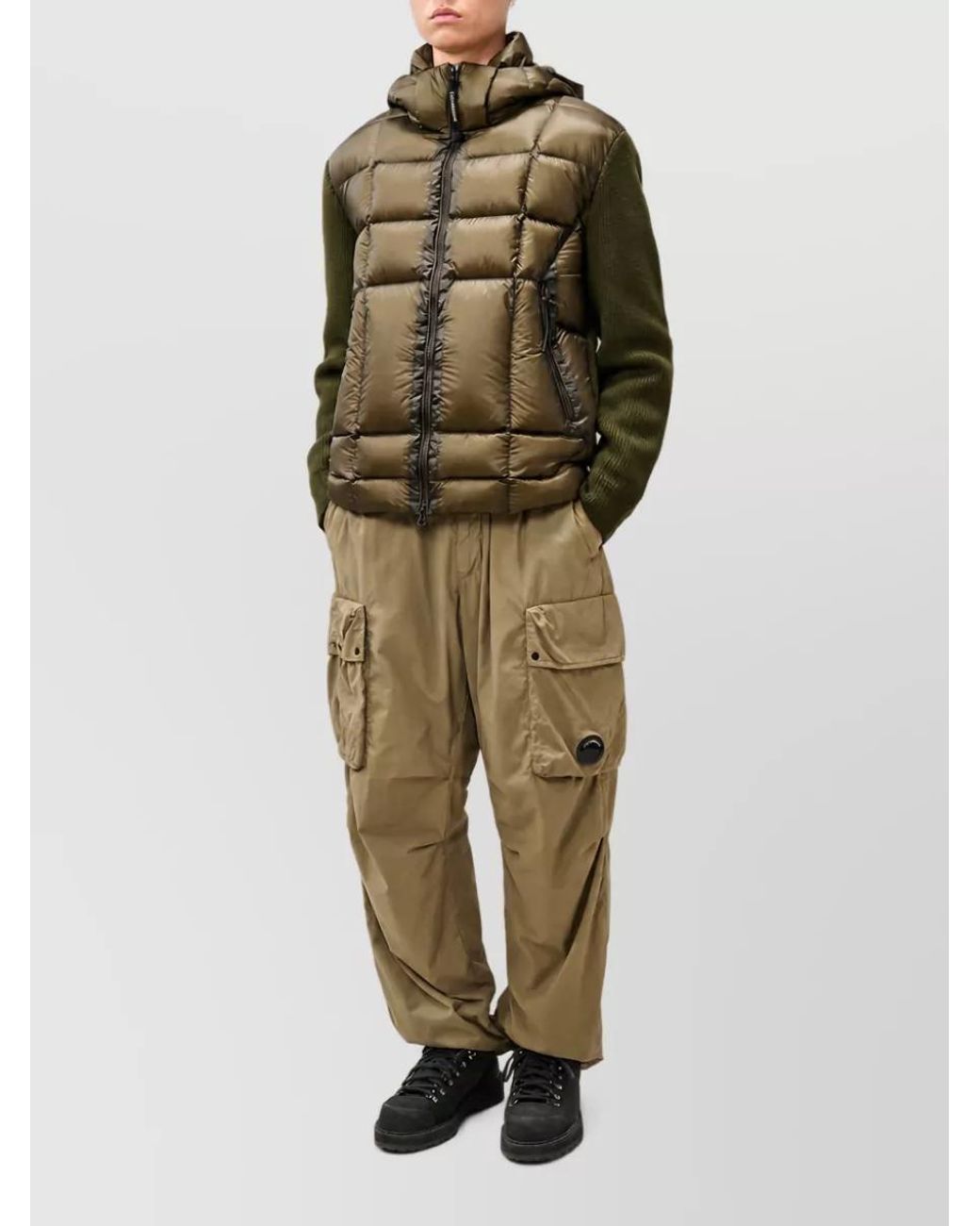 C P Company Green Wool Padded Coat for men