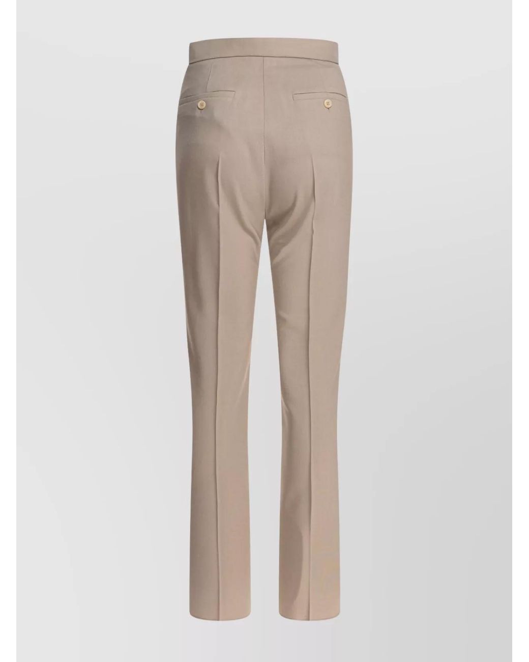 Max Mara Natural Wool Mohair Silk Straight-Leg Tailored Trousers