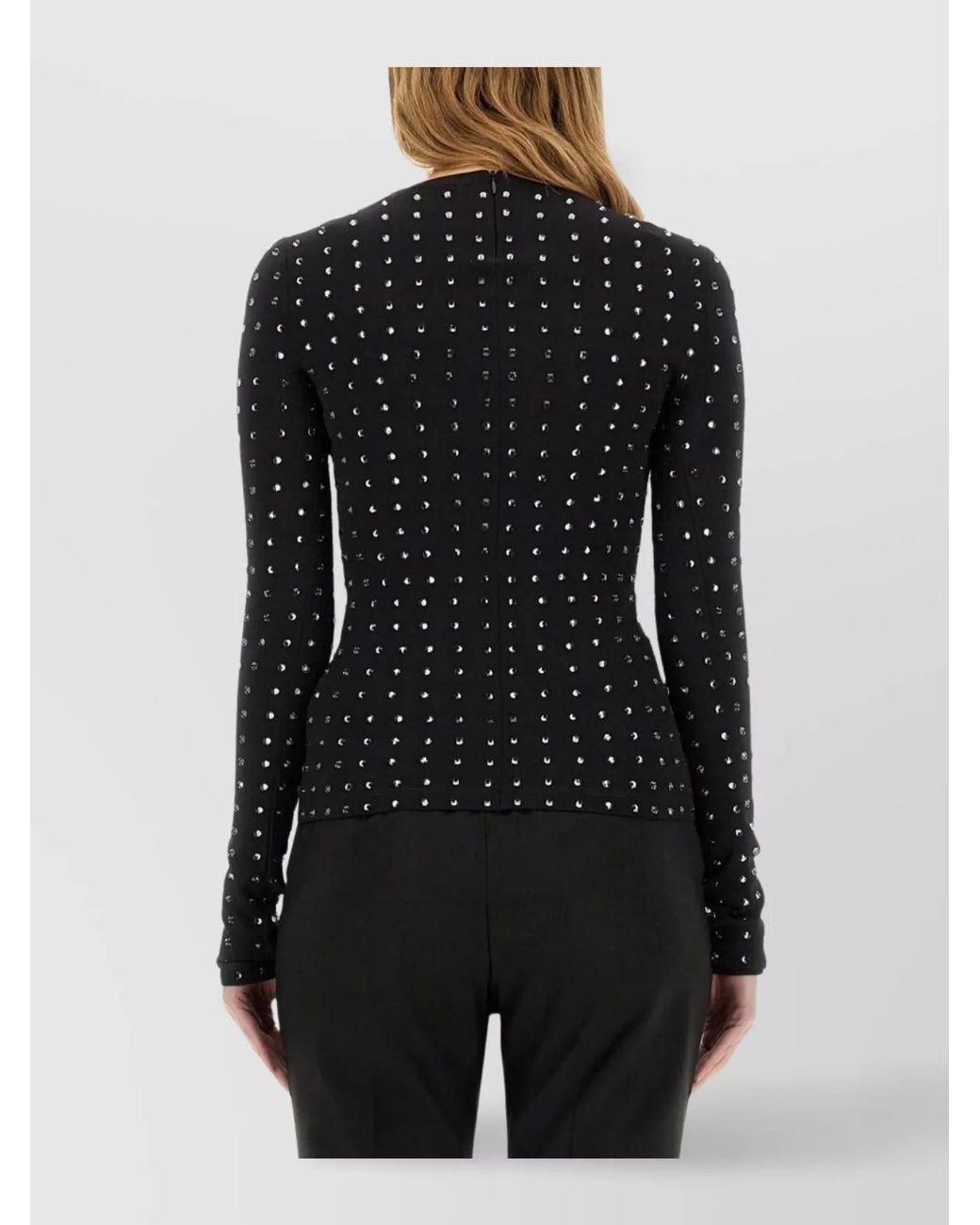 Sportmax Black Crystal-Embellished Top