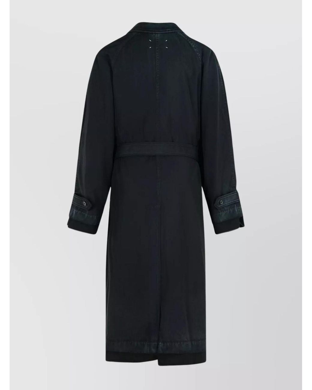 Maison Margiela Blue Virgin Wool Single Breasted Trench Coat for men