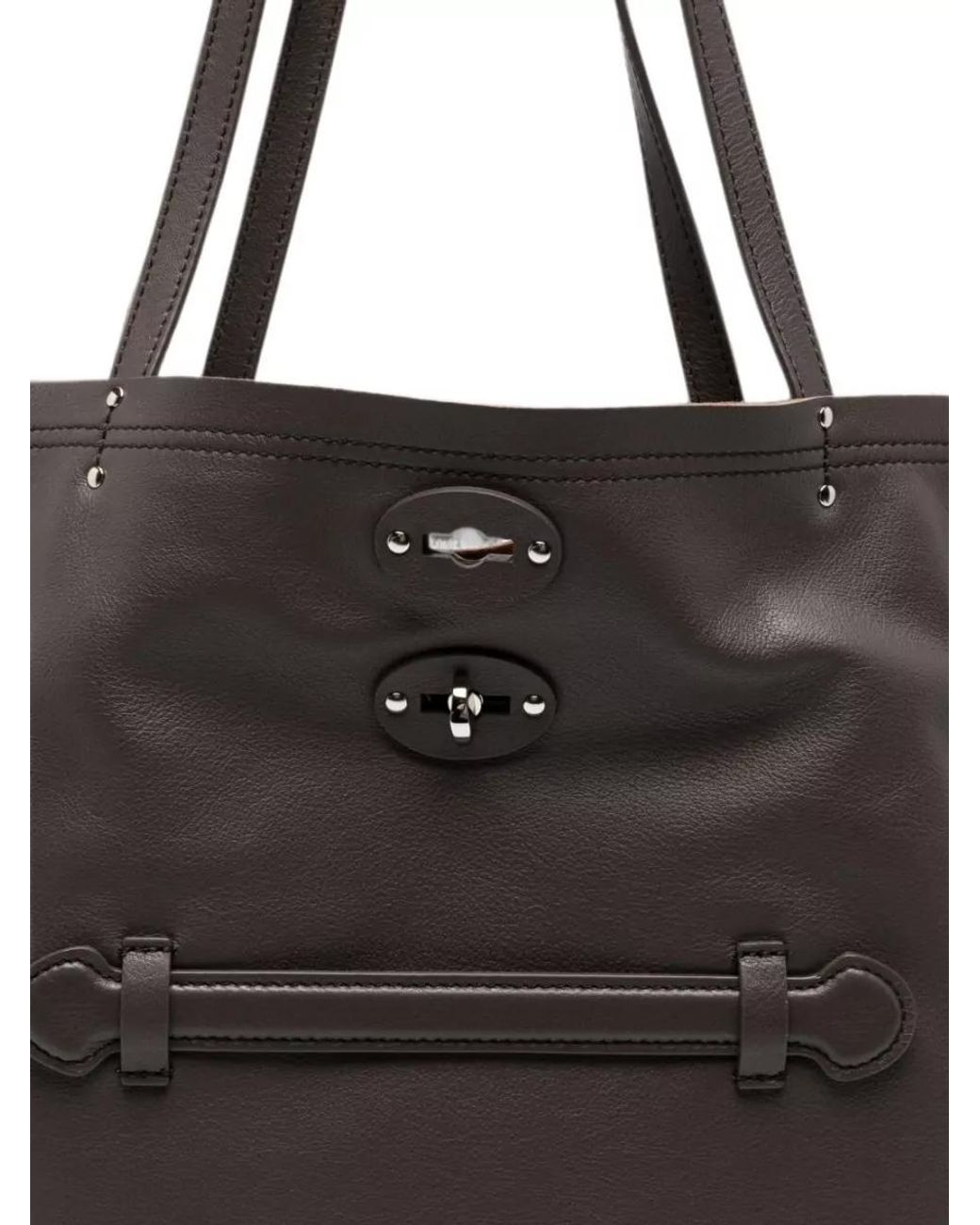 Zanellato Black Calf Leather Studded Shoulder Bag
