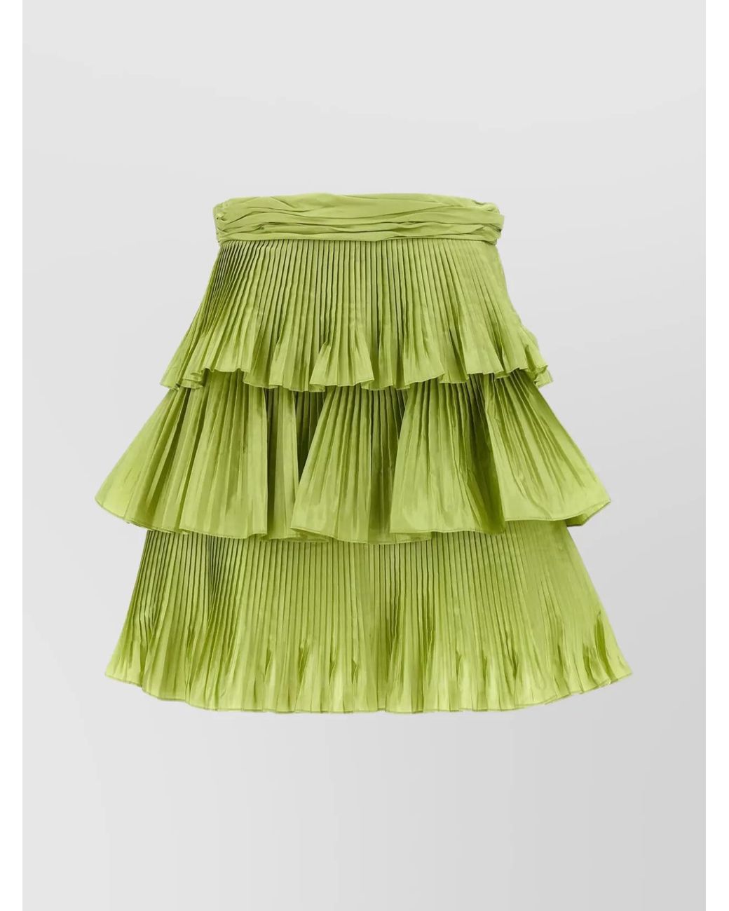 Valentino Garavani Green Silk Pleated Skirt