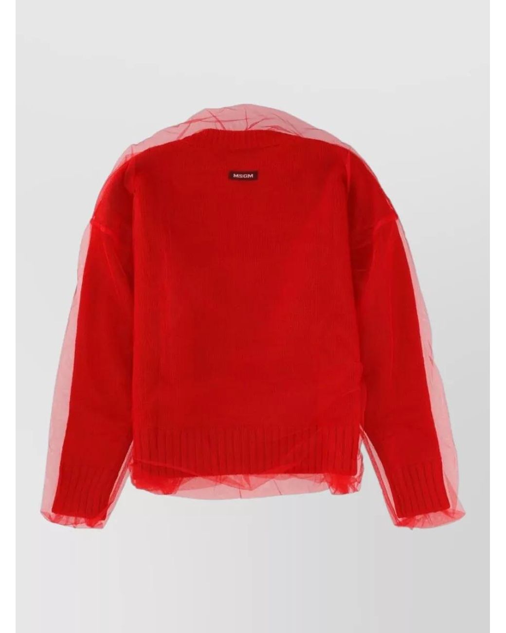 MSGM Red Merino Wool Jumper