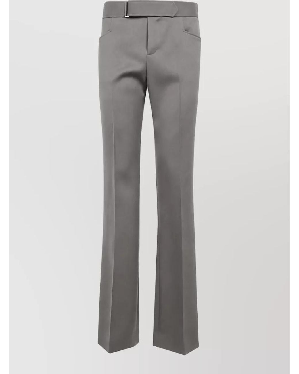 Balmain Gray Wool Tailored Trousers