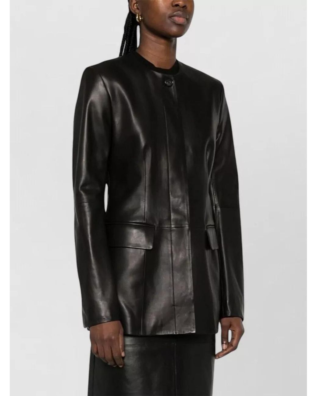 Totême Black Leather Coat