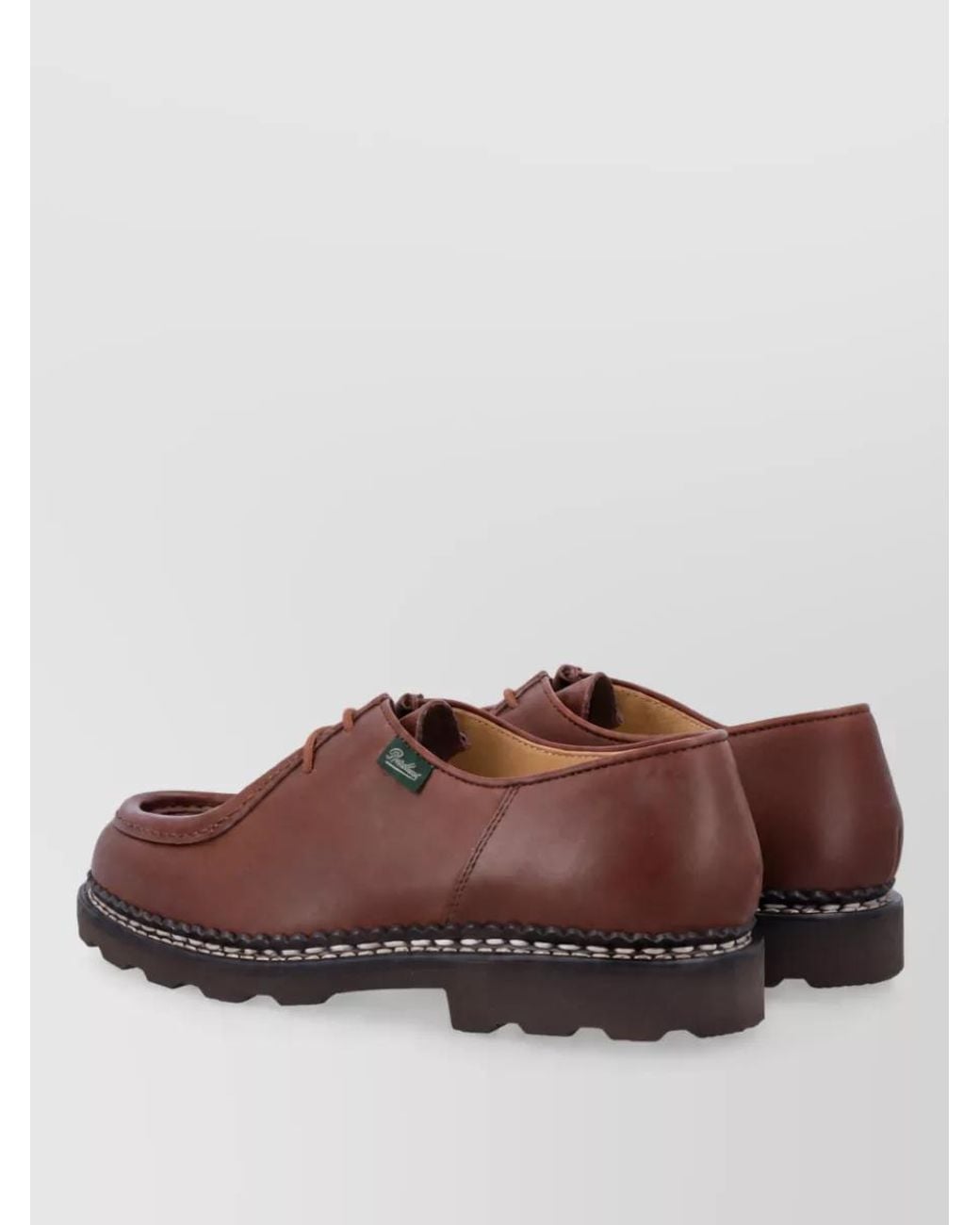 Paraboot Brown Leather Lace-Up Loafers for men