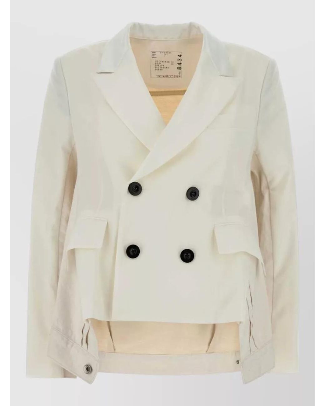 Sacai Natural Double-Breasted Suit Jacket