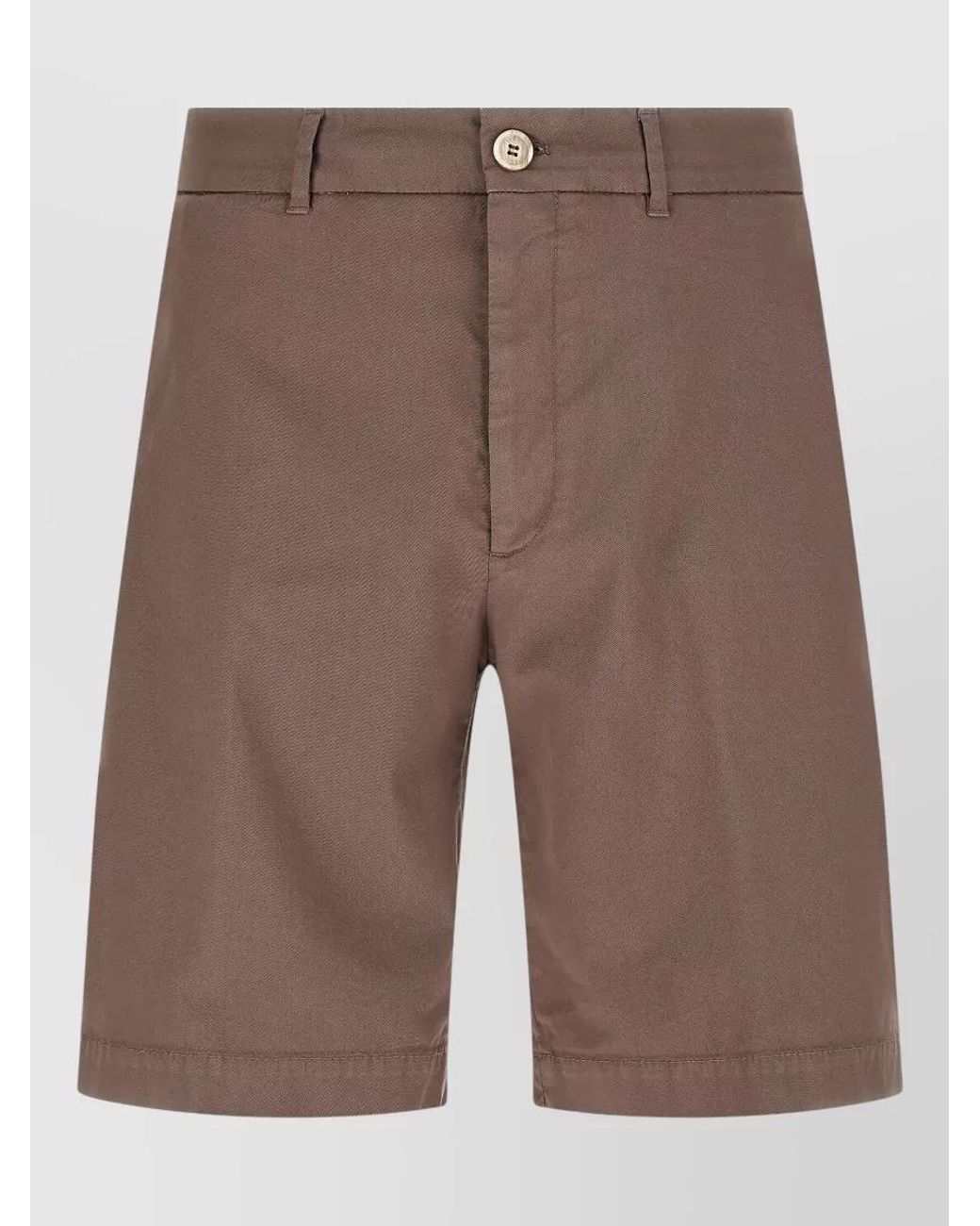 Brunello Cucinelli Brown Cotton Bermuda Chino Shorts for men