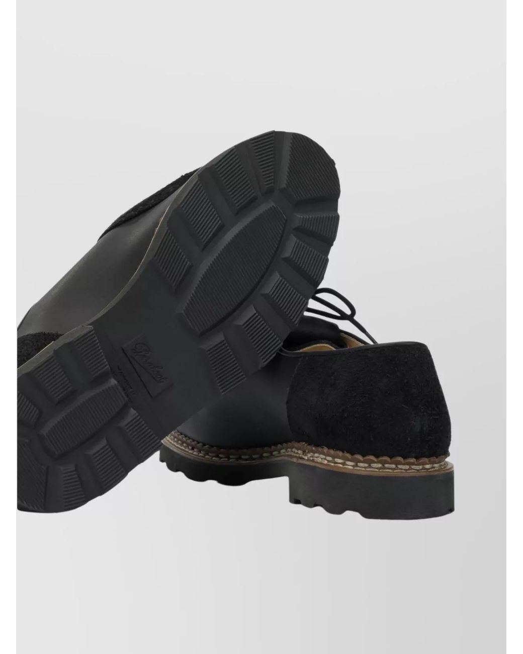 Paraboot Black Leather Derby Shoes for men