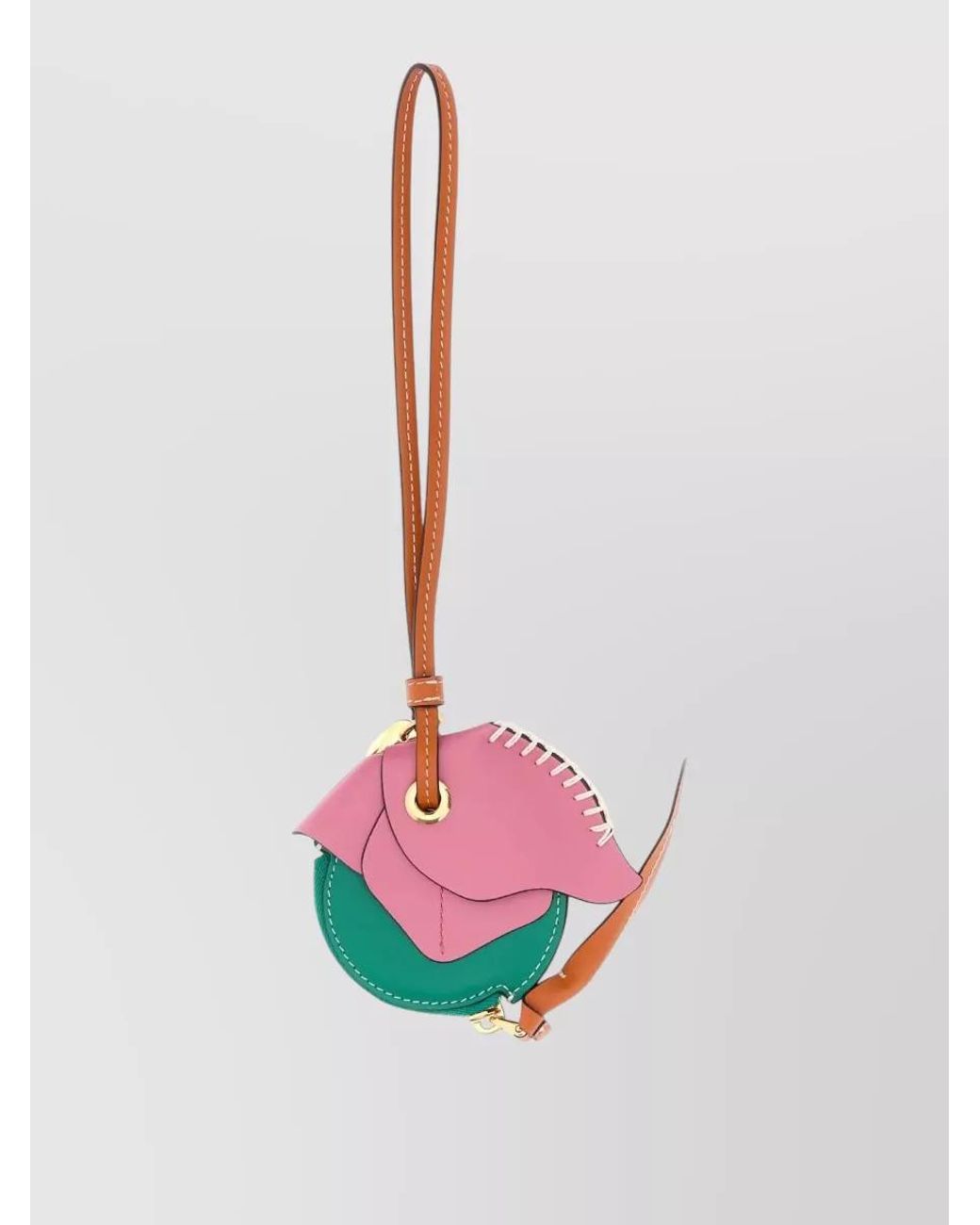 Prada White Leather Keyring