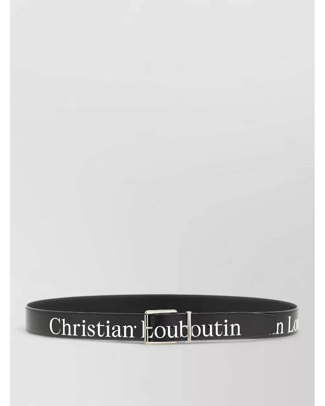 Christian Louboutin White Leather Logo-Print Belt for men