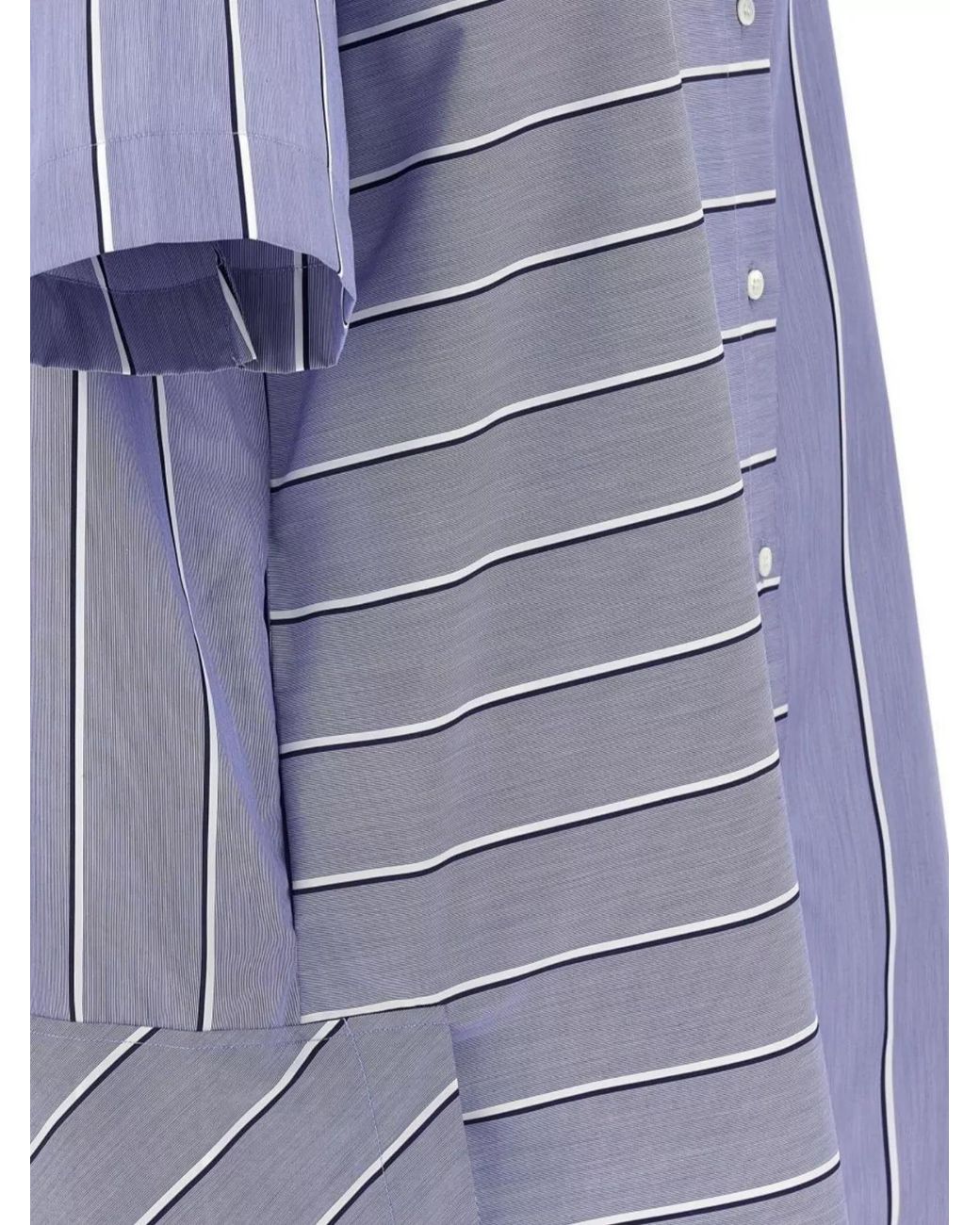 J.W. Anderson Purple Cotton Patchwork Asymmetric High-Low Shirt Dress