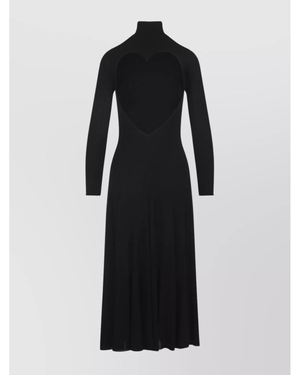 Alaïa Black Viscose High-Neck Long-Sleeve Cutout Midi Dress